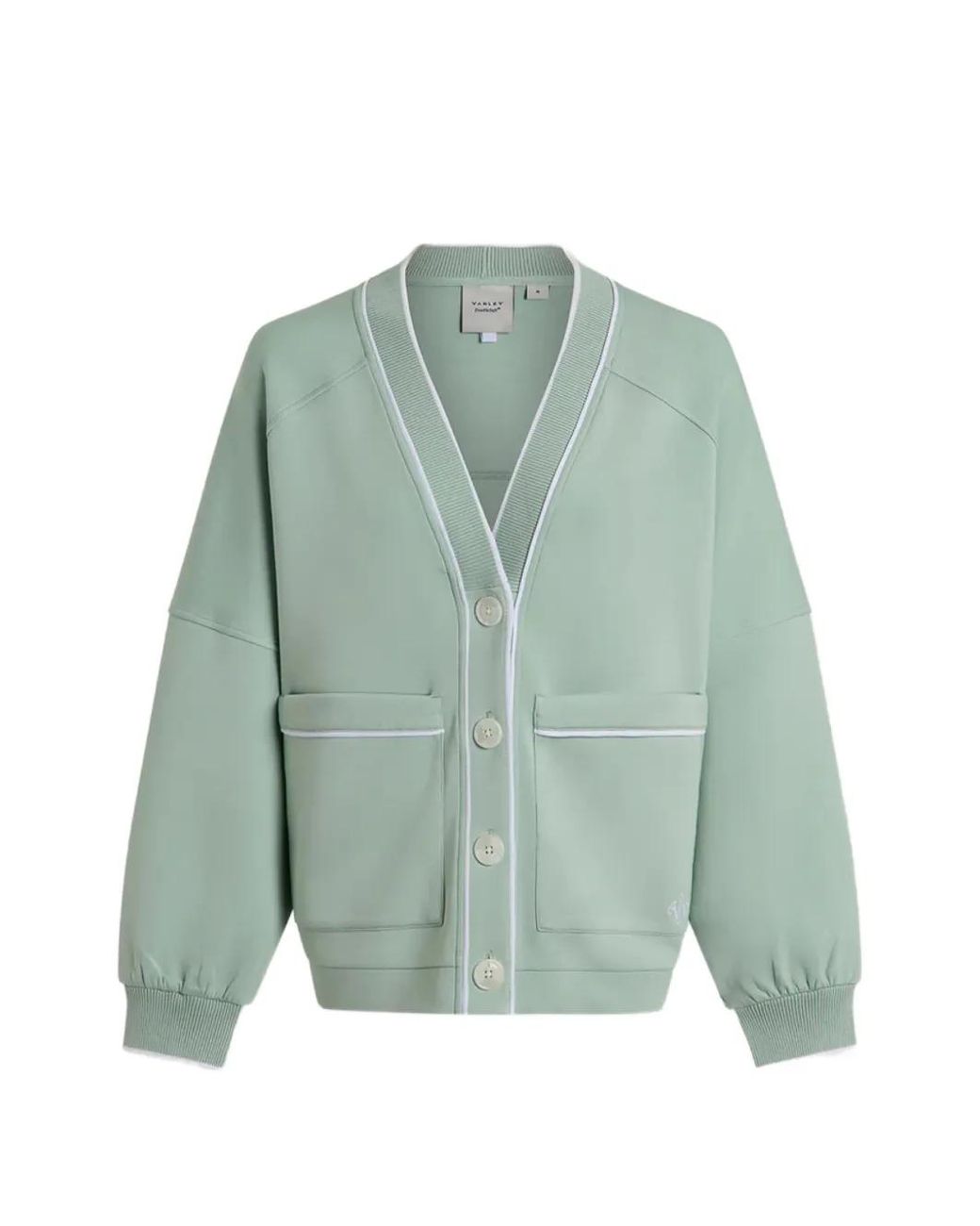 Varley Green Scottie Piped Cardigan