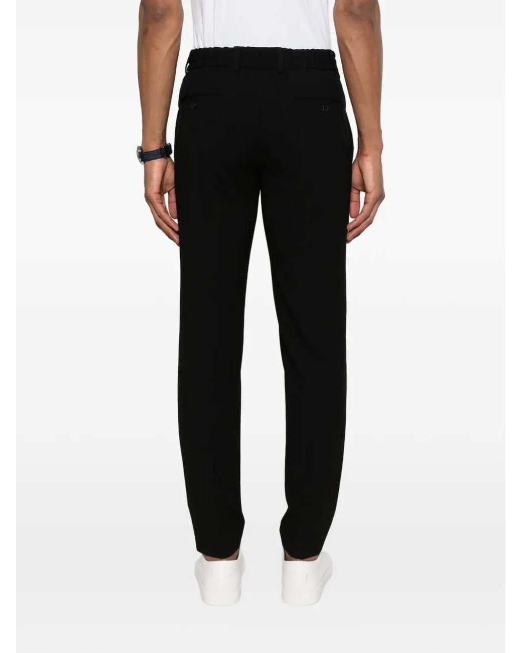 Karl Lagerfeld Black Drawstring-Fastening Trousers for men