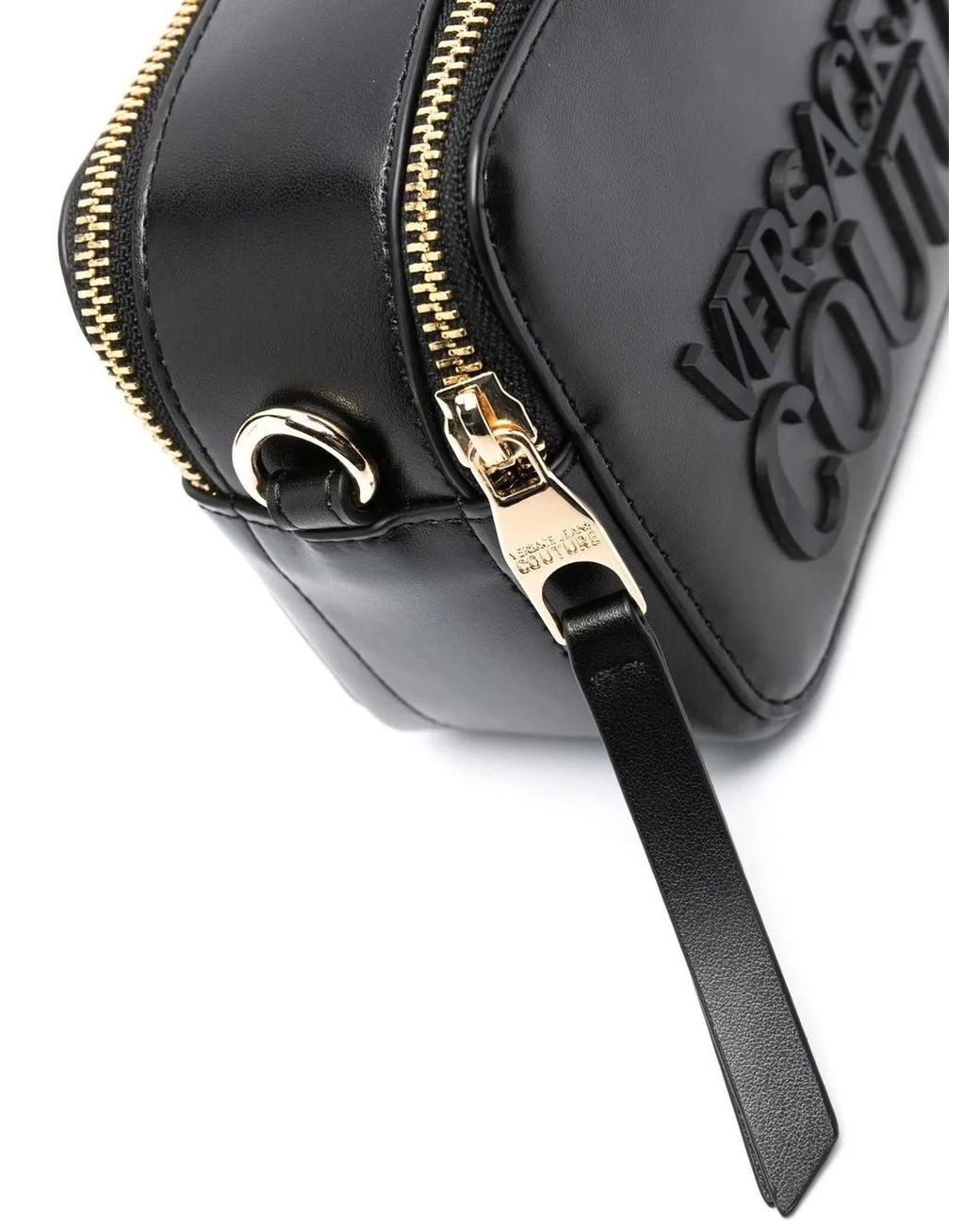 Versace Jeans Couture Black Logo-Lettering Crossbody Bag