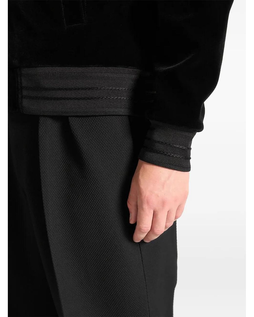 Manière De Voir Black Velvet Ribbed Jacket for men