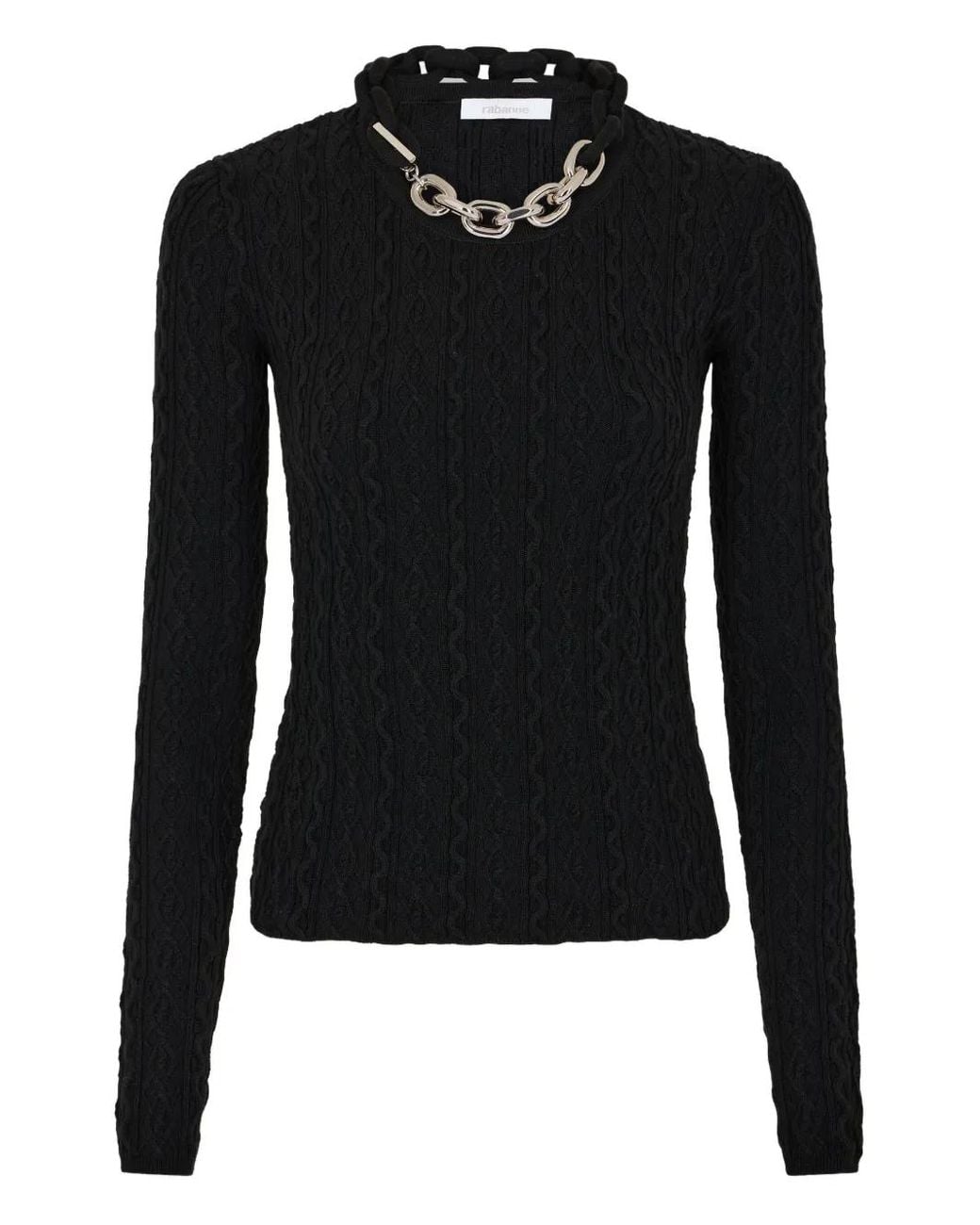 Rabanne Black Chain-Detail Sweater