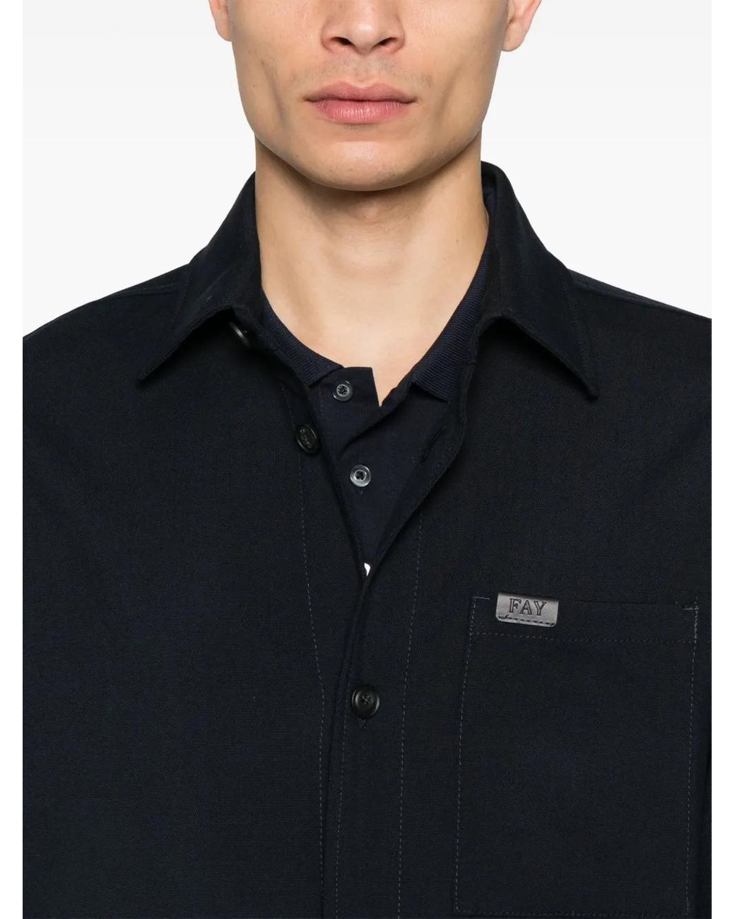Giacca-Camicia di Fay in Black da Uomo