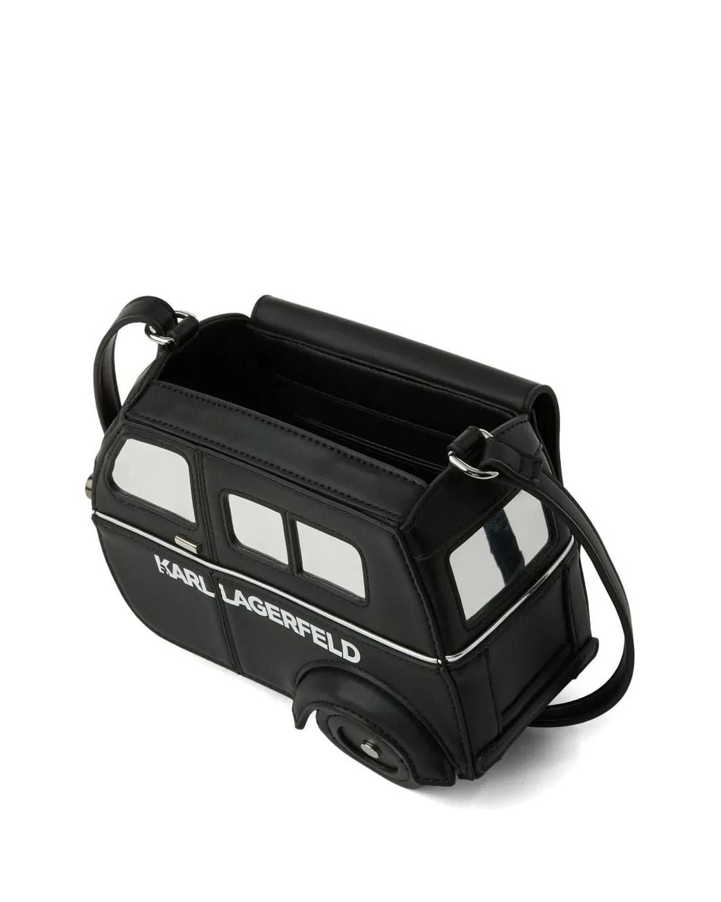 Karl Lagerfeld Black Ikon Motor Shoulder Bag