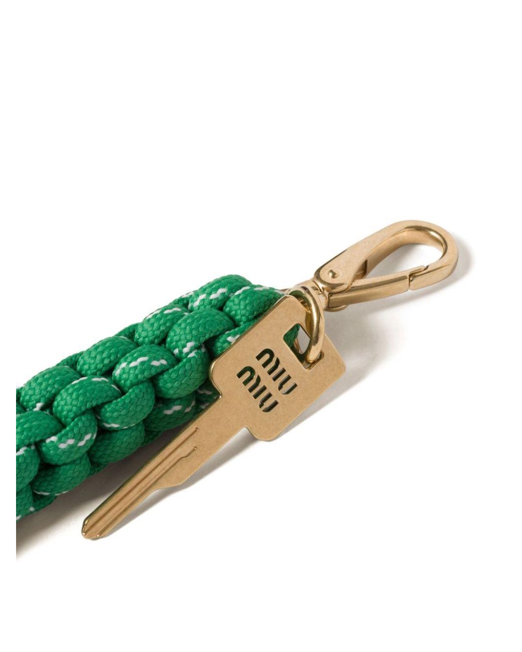 迅速発送！グリーン編み込みキーホルダー Miu Miu付属品完備 miu-miu-green-Braided-Keyring.jpeg