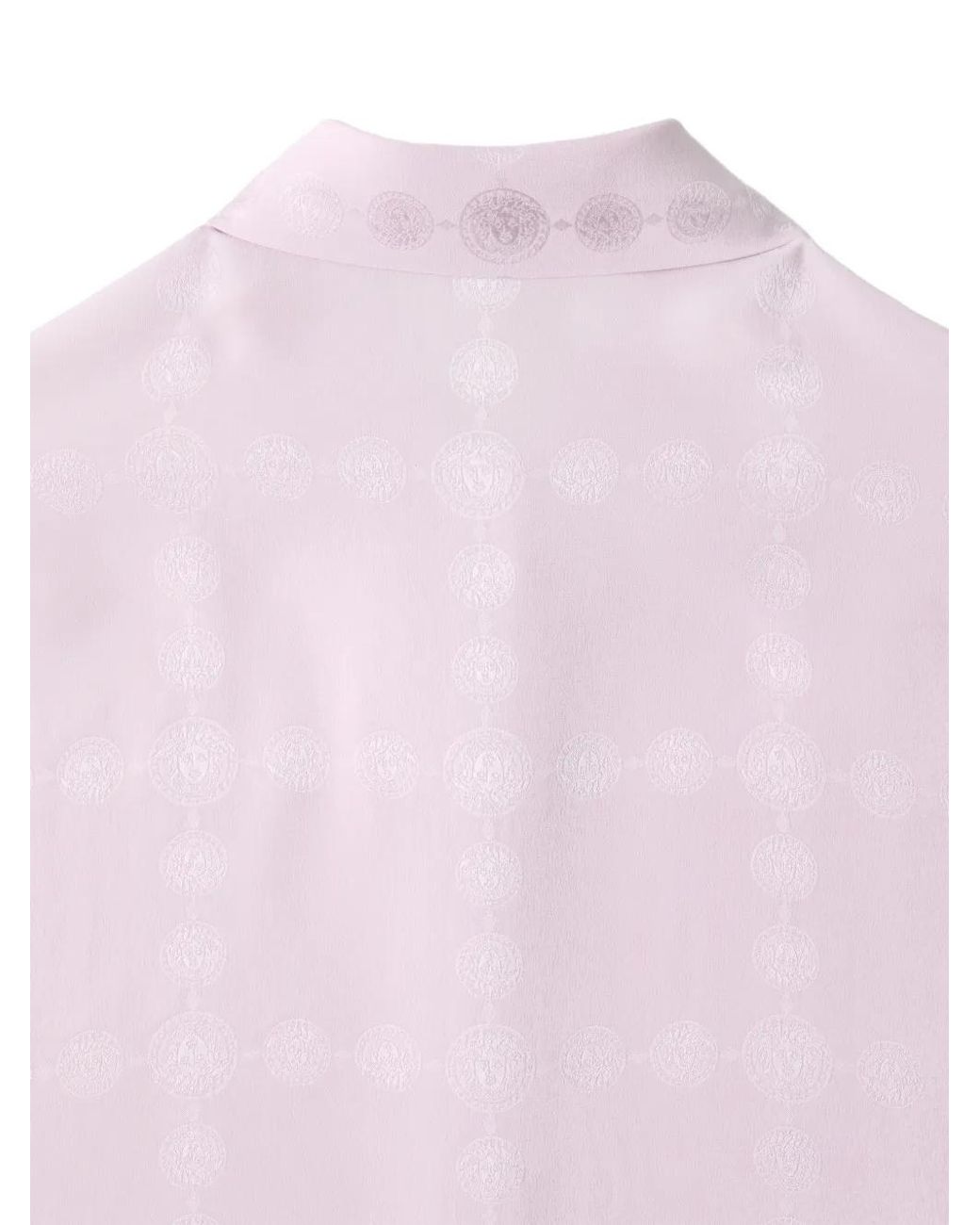 Versace Pink Jacquard Silk Crêpe Satin Shirt