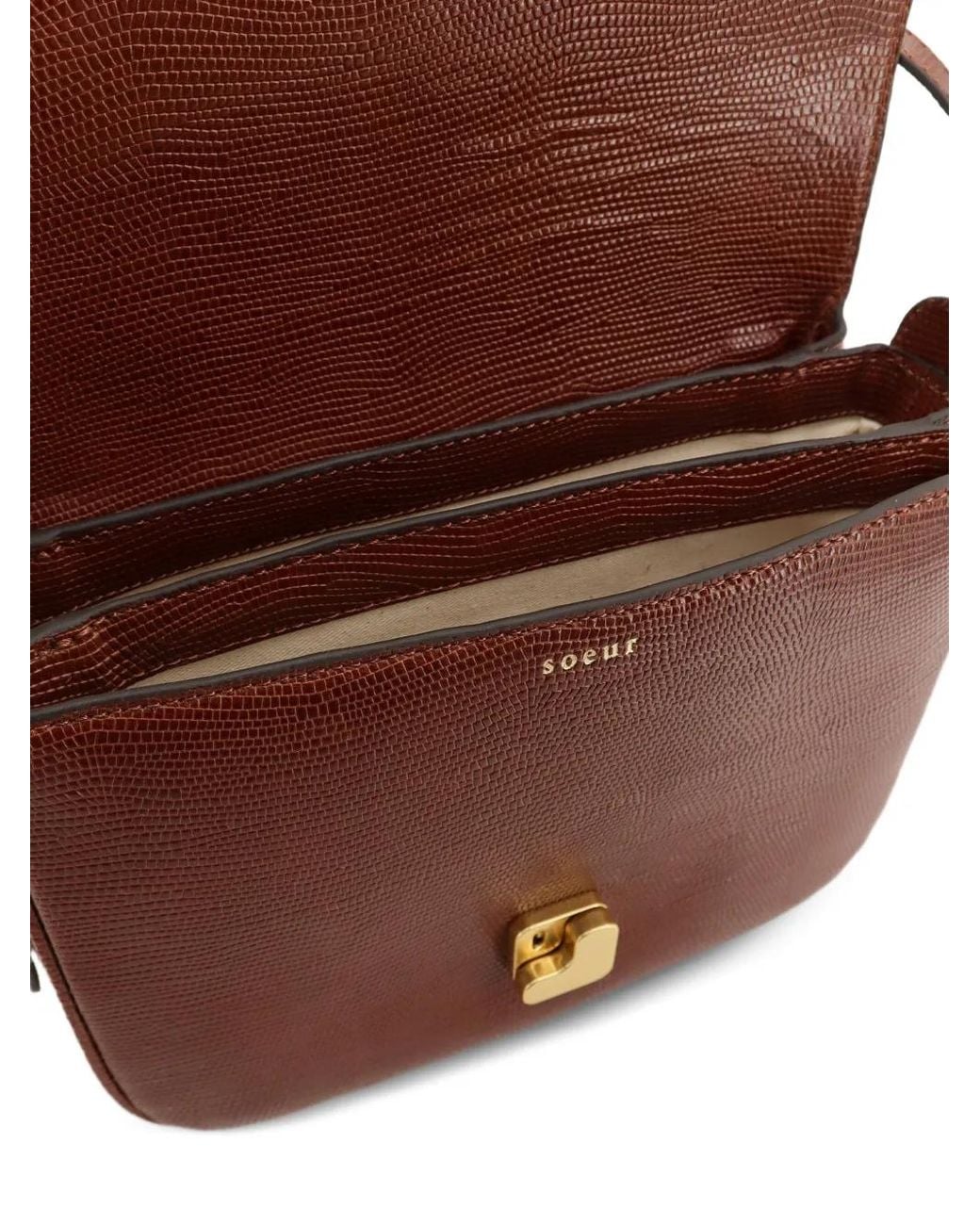 Soeur Brown Large Bellissima Animal-Print Leather Shoulder Bag