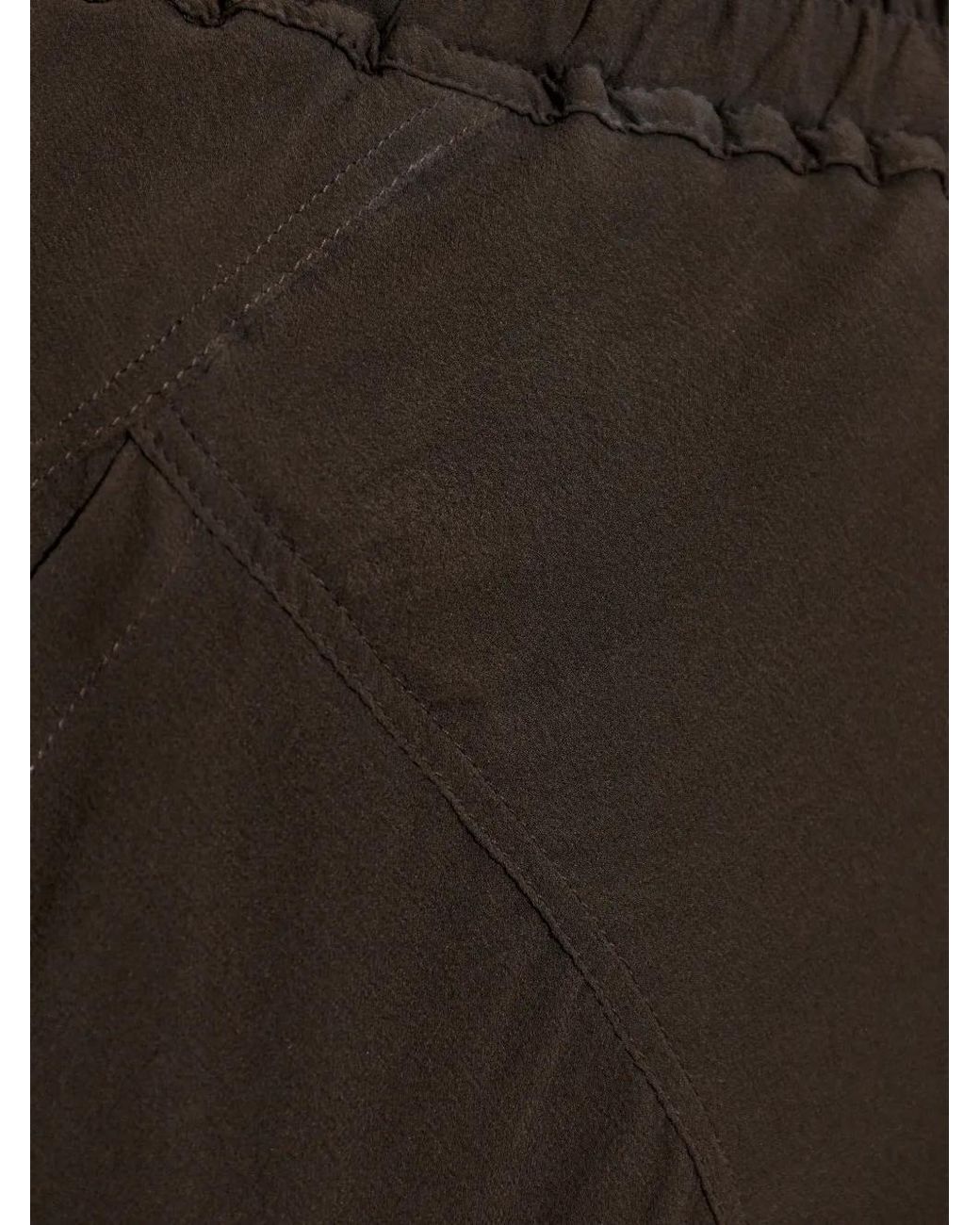 Rick Owens Brown Drawstring Trousers
