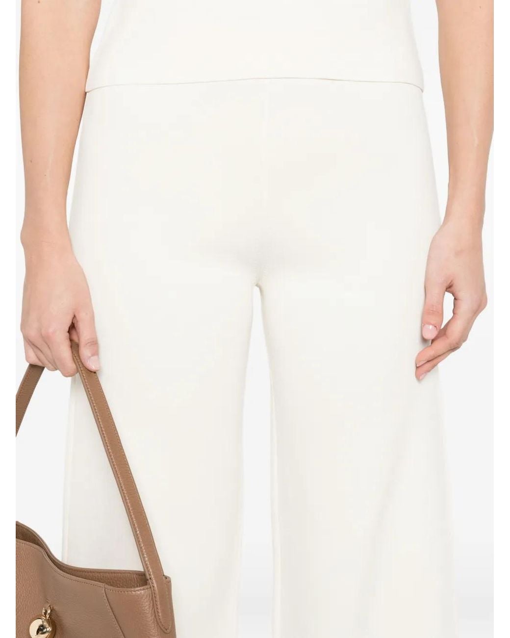 Max Mara White Wide-Leg Palazzo Pants