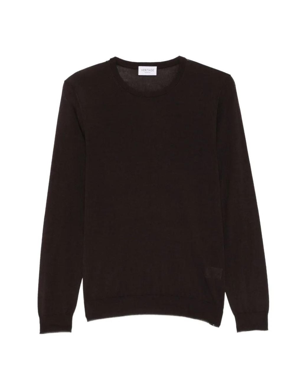 Heritage Black Crew-Neck Long-Sleeve Sweater for men