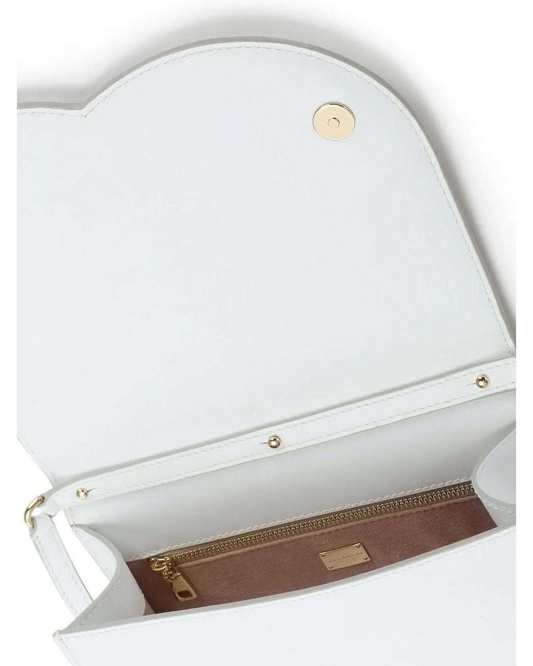 Dolce & Gabbana White Calfskin Dg Logo Bag Crossbody Bag