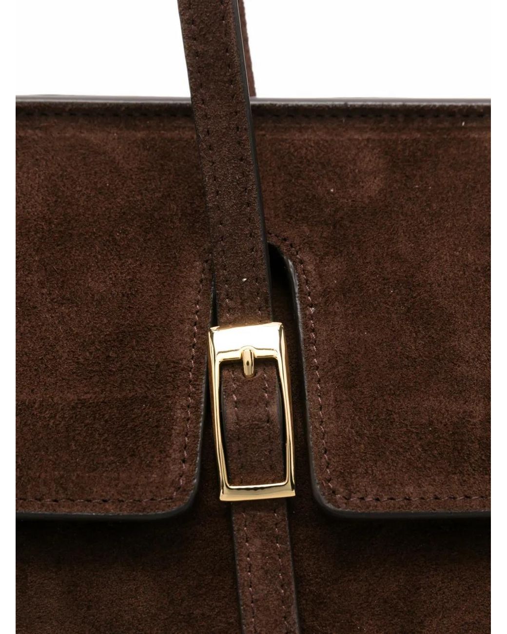 Elleme Brown Large Le Bateau Buckle-Detail Shoulder Bag