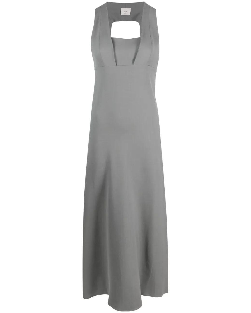 Alysi Gray Sleeveless Open-Back Dress