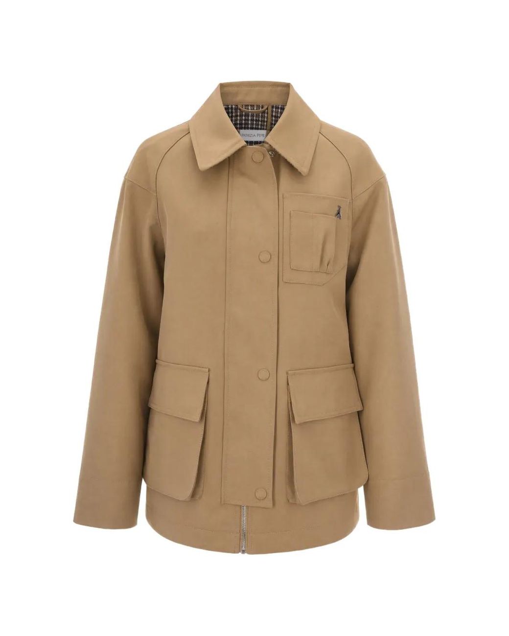 Patrizia Pepe Natural Multi-Pocket Zip-Up Jacket