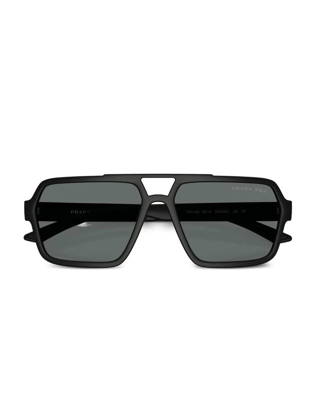 Prada Linea Rossa Black Geometric-Frame Sunglasses for men