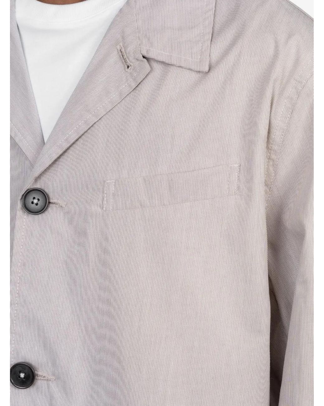 Universal Works Gray Franck Buttoned Cotton Jacket for men