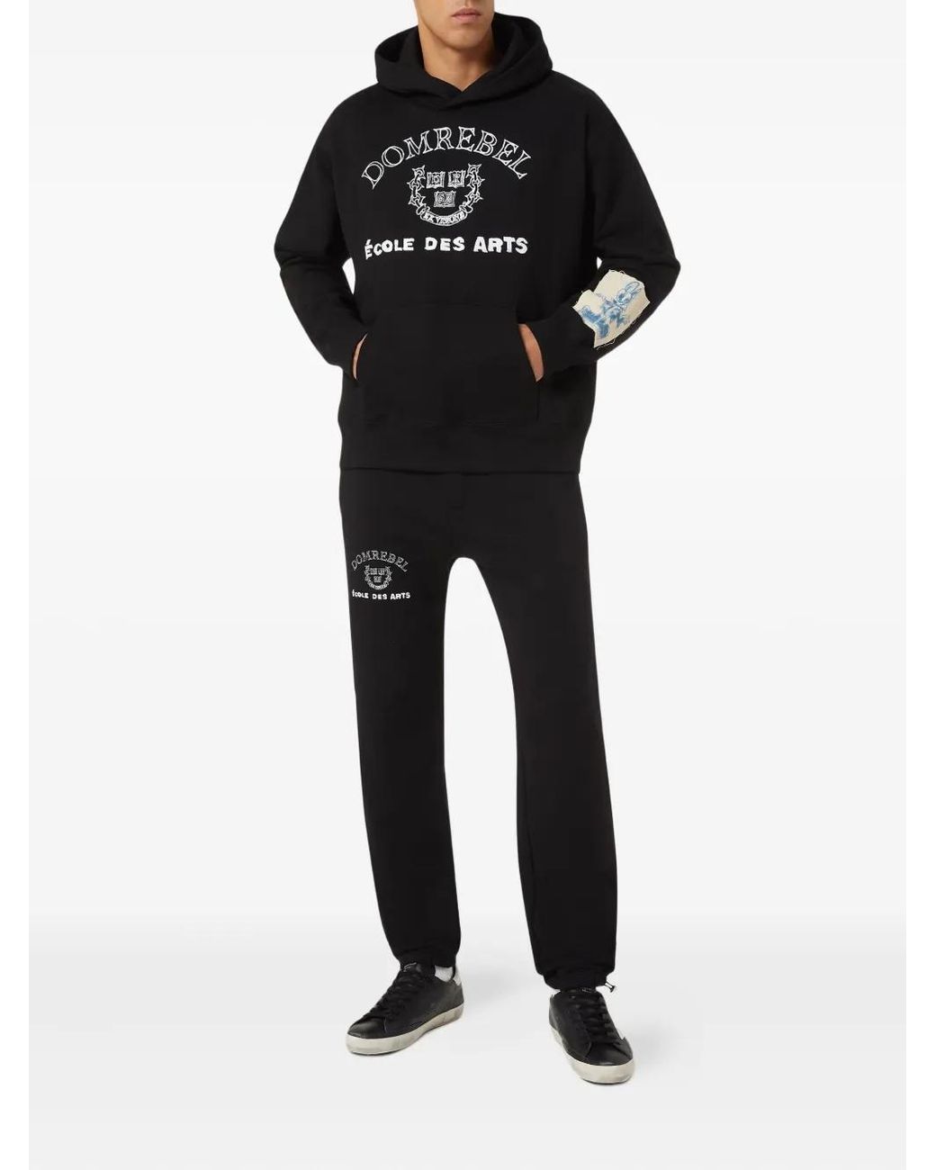 DOMREBEL Black Drawstring Track Pants for men