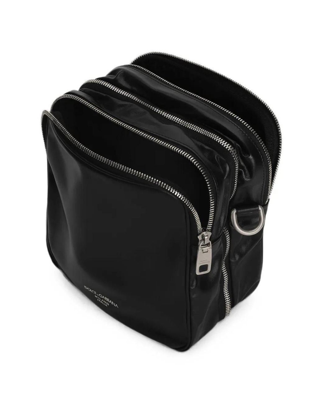 Dolce & Gabbana Black Zip-Pocket Shoulder Bag for men