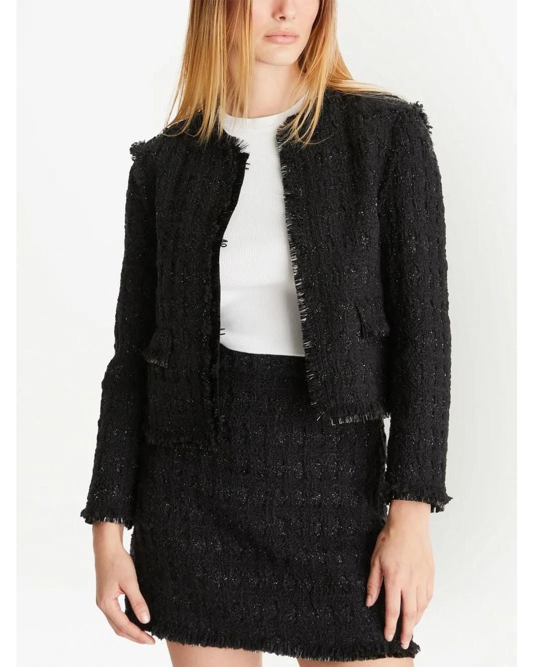 Tory Burch Black Tinsel Tweed Jacket