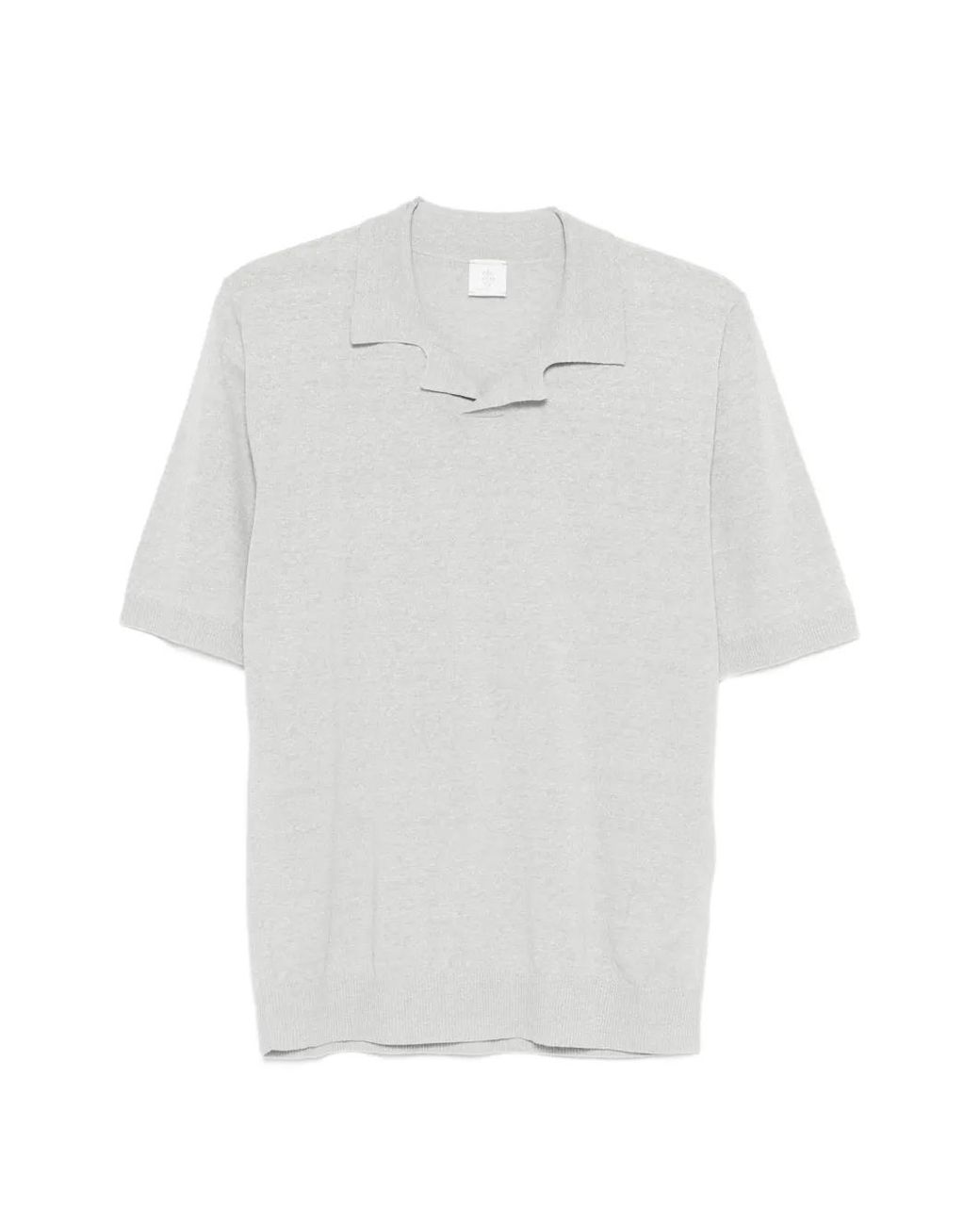 Eleventy White Spread-Collar Short-Sleeved T-Shirt for men