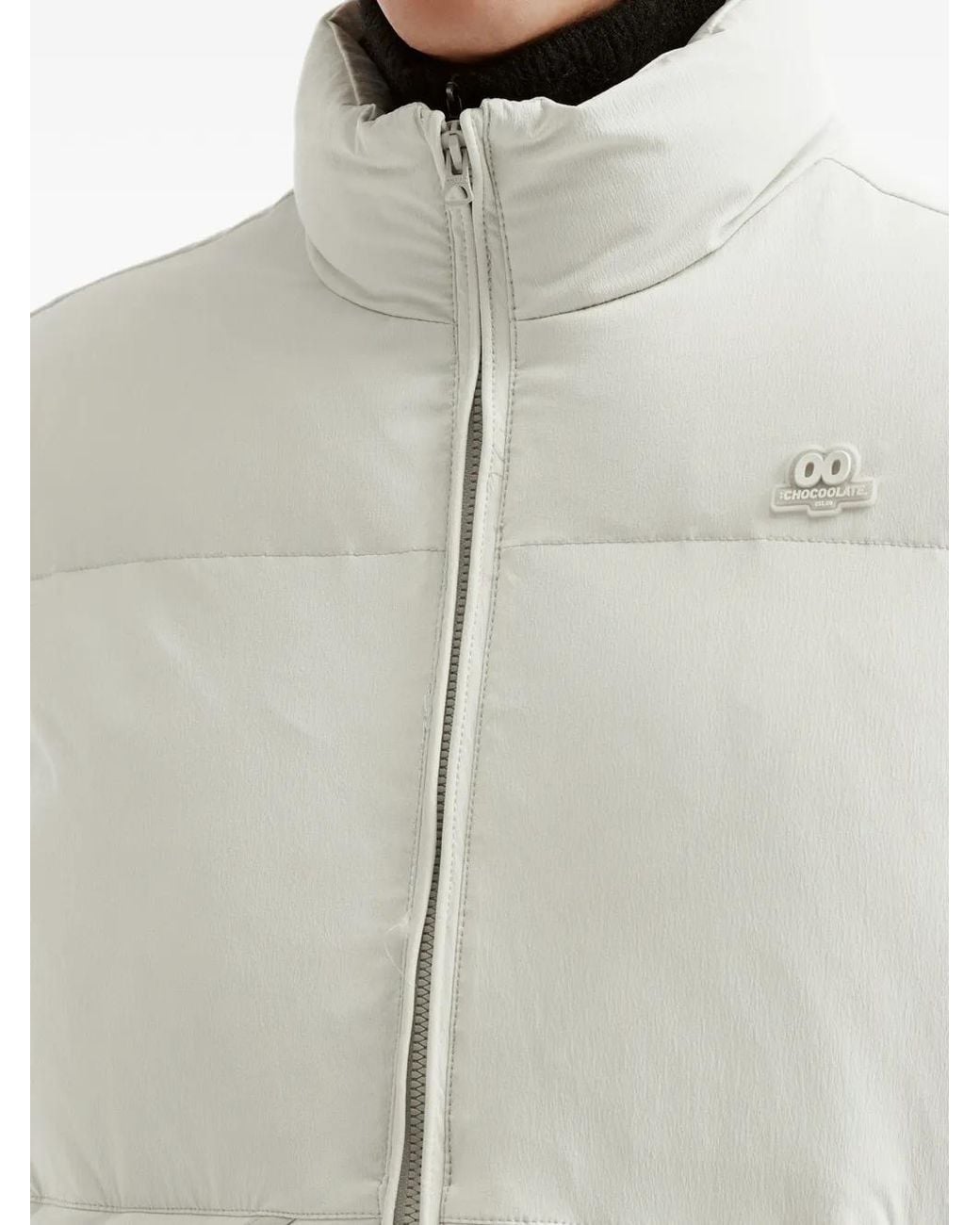Chocoolate White Logo-Patch Padded Gilet for men