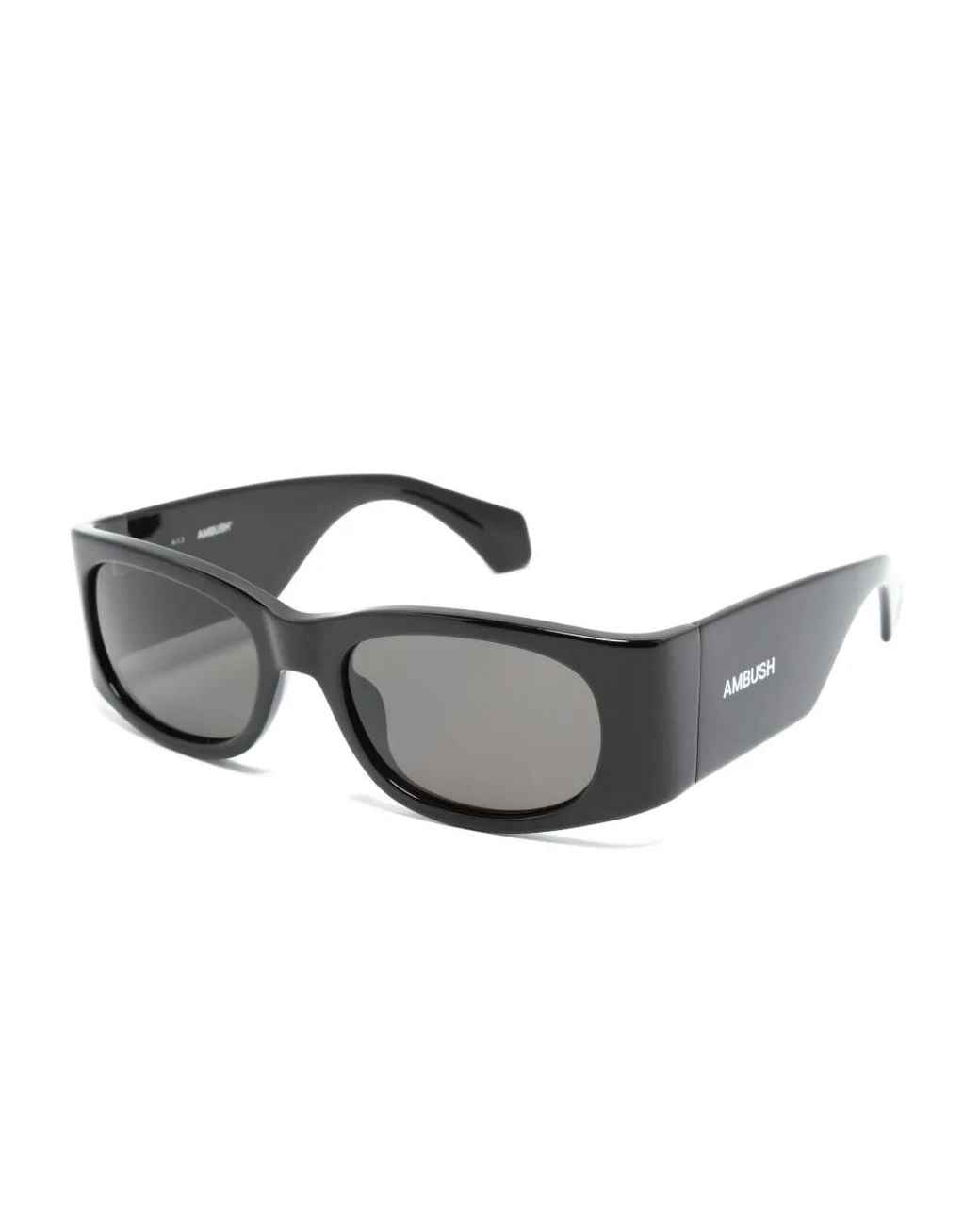 Ambush Gray Logo-Print Oval-Frame Sunglasses