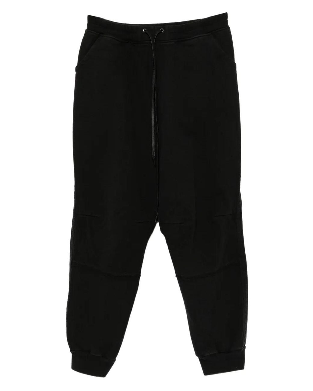 The Viridi-anne Black Cotton Track Pants for men