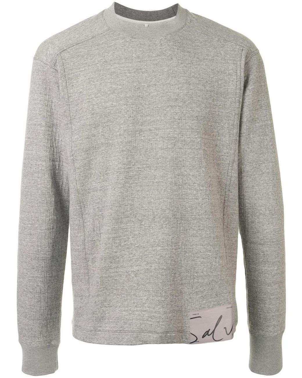 OAMC Logo-patch Long-sleeve Sweatshirt in Grey (Gray) for Men - Lyst