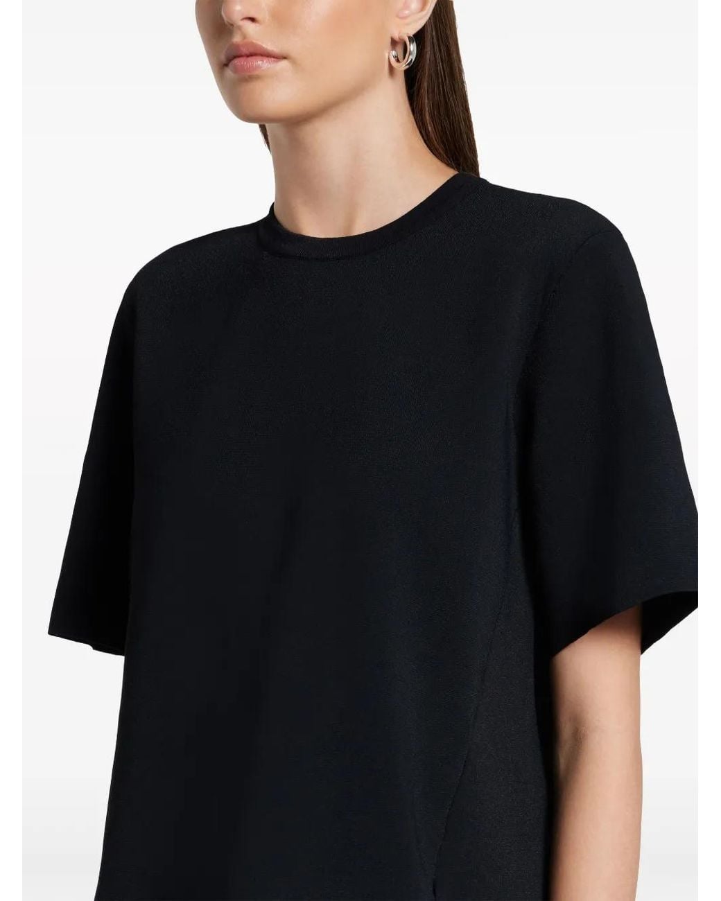 Stella McCartney Black Compact Knit Short-Sleeve T-Shirt