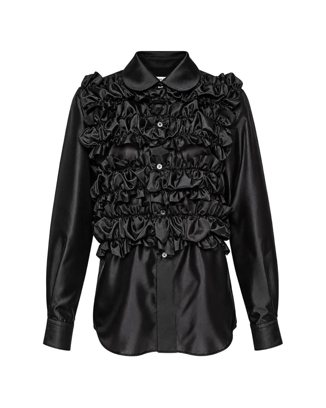 Comme des Garçons Black Ruffled Satin Shirt