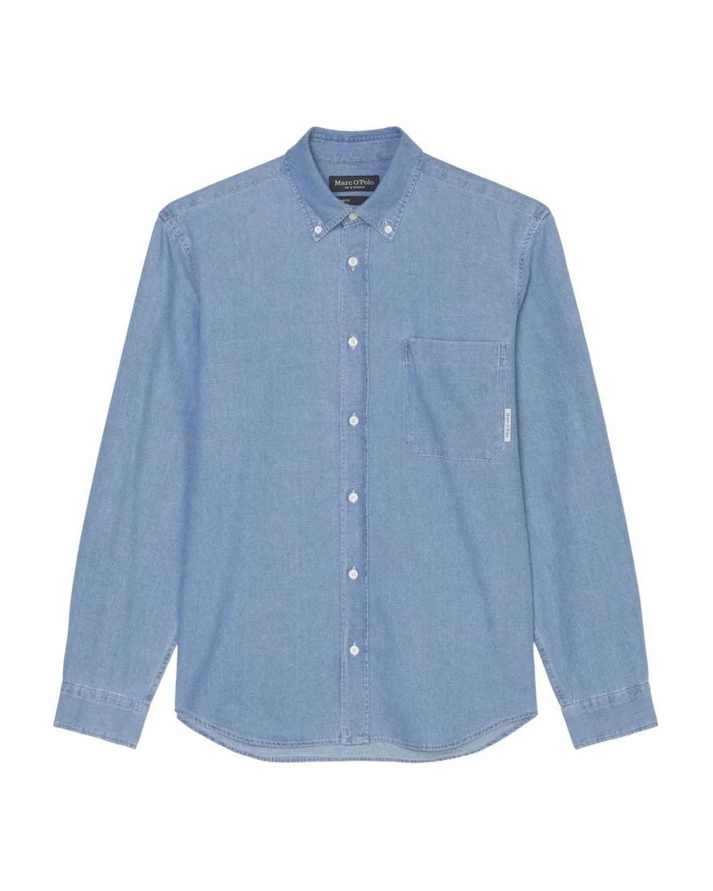 Marc O' Polo Blue Button-Up Chambray Shirt for men
