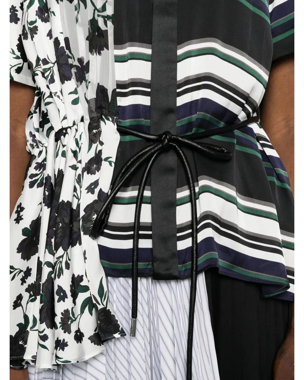 Sacai White Short-Sleeve Blouse