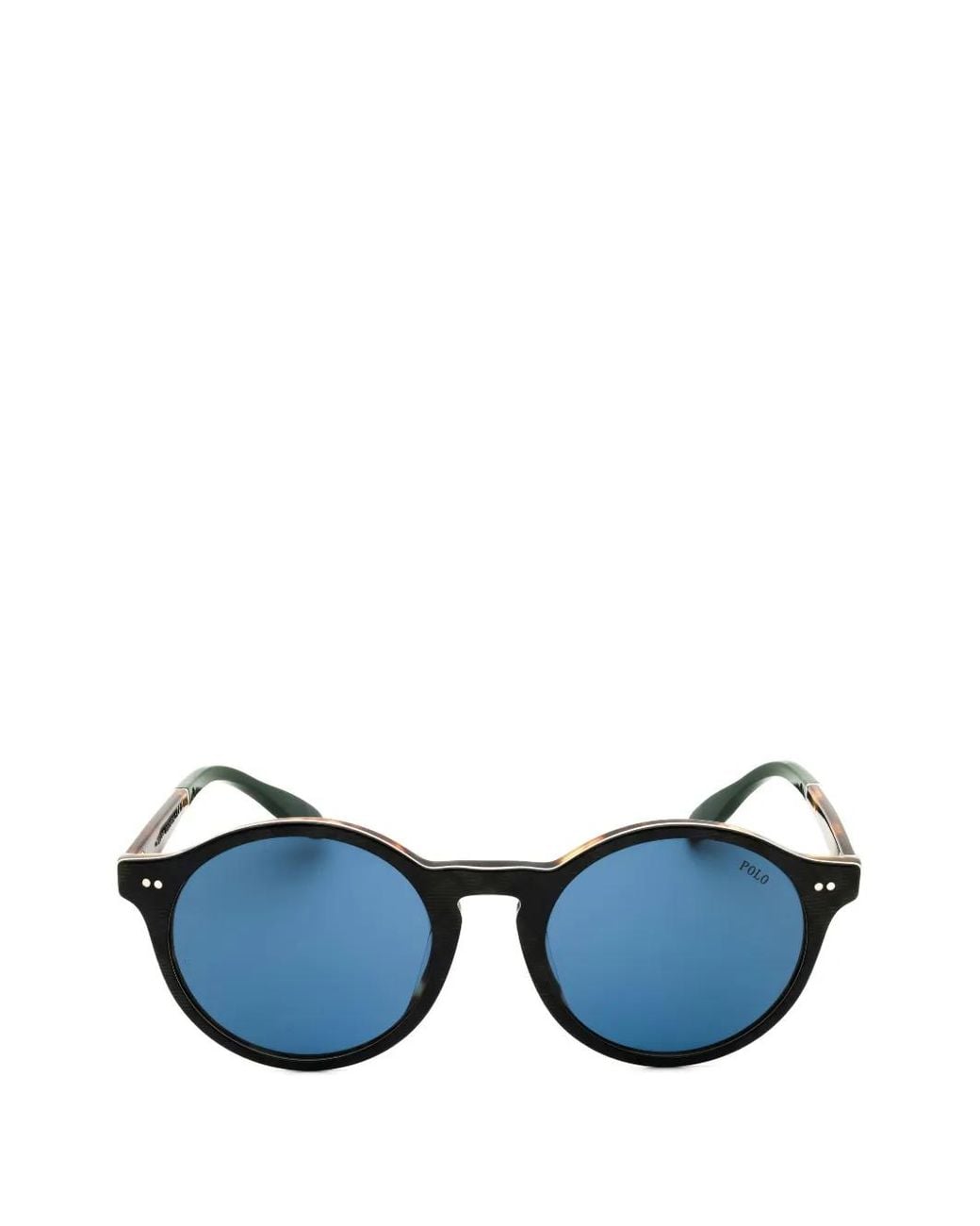 Polo Ralph Lauren Blue Round-Frame Sunglasses