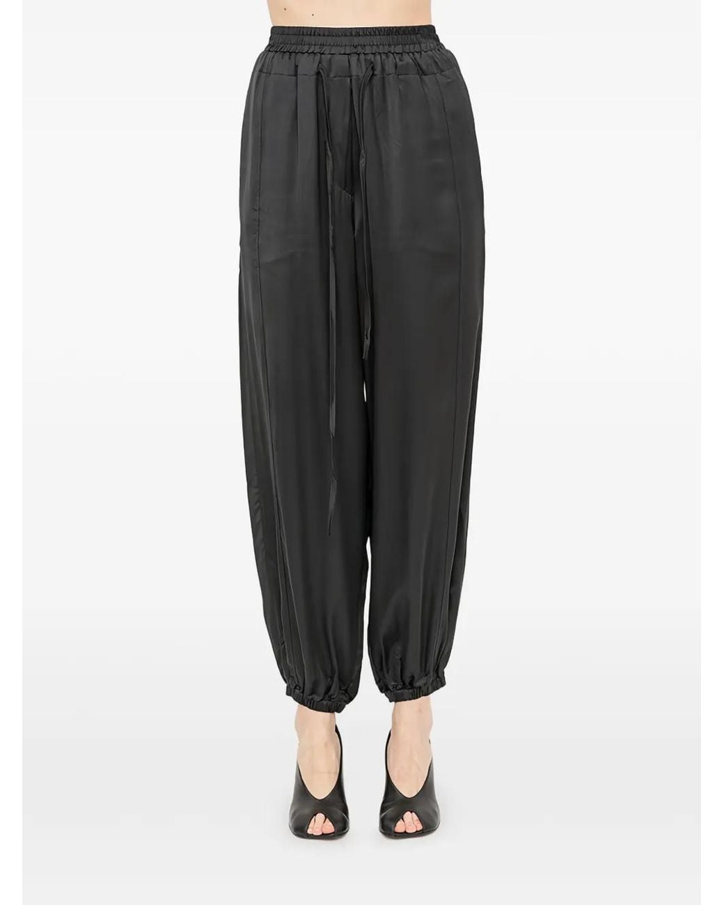 Andrea Ya'aqov Black Drawstring-Waist Jogging Pants