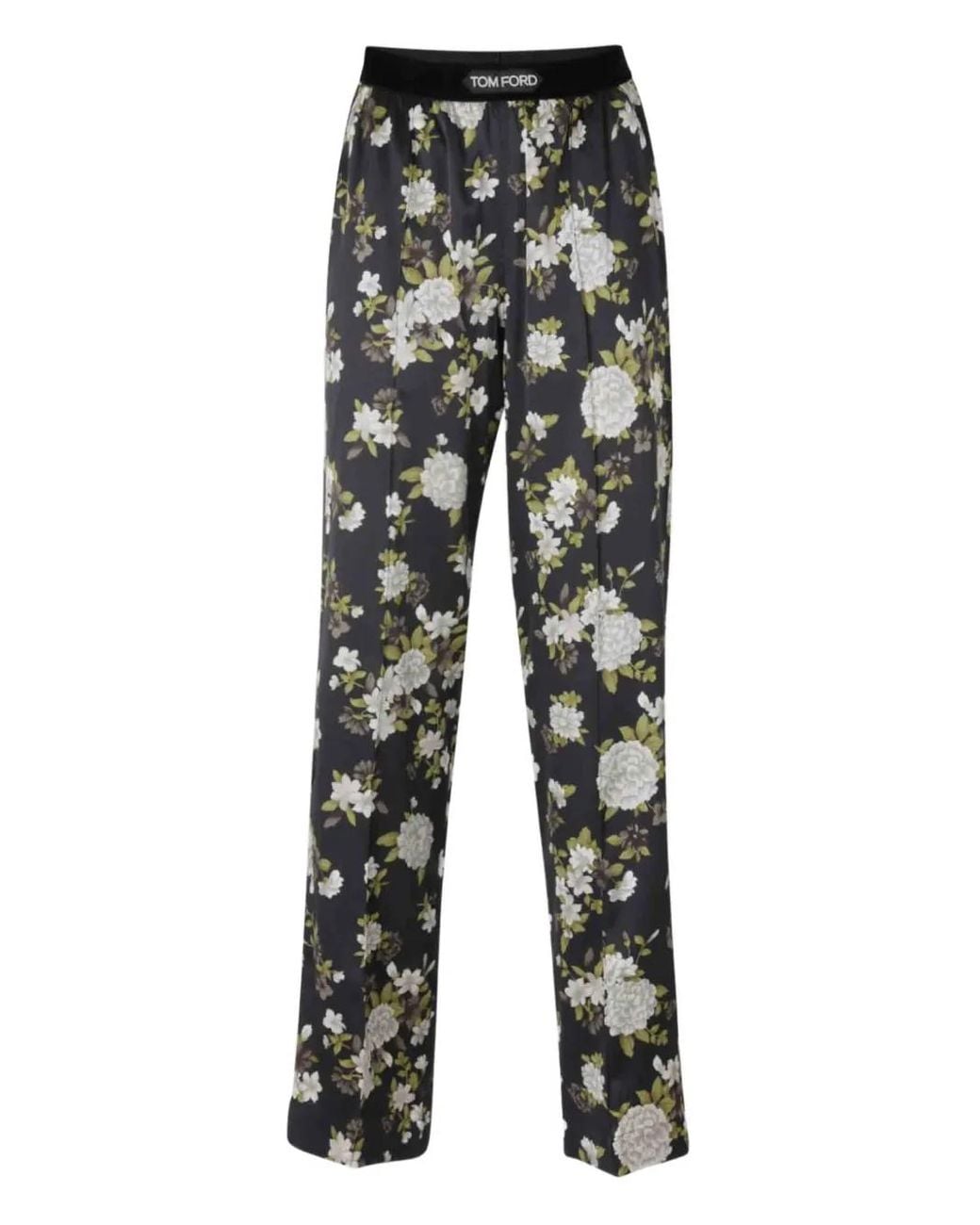 Tom Ford Gray Floral-Print Pajamas Trousers