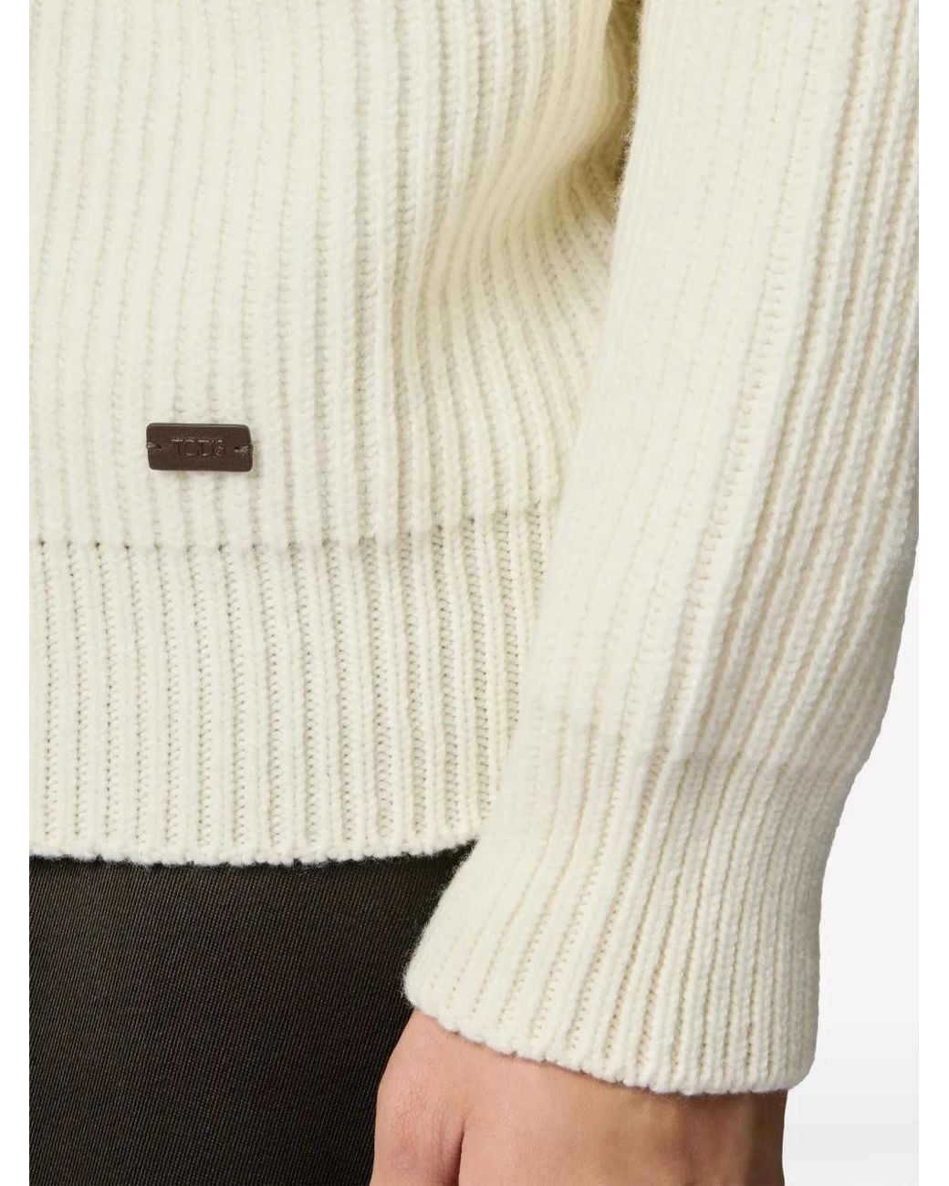 Tod's White Turtleneck Cashmere Jumper for men