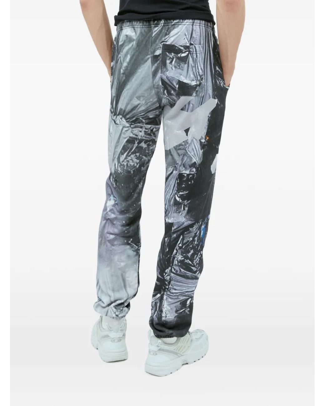 PRAYING Blue Garbage Graphic-Print Track Pants