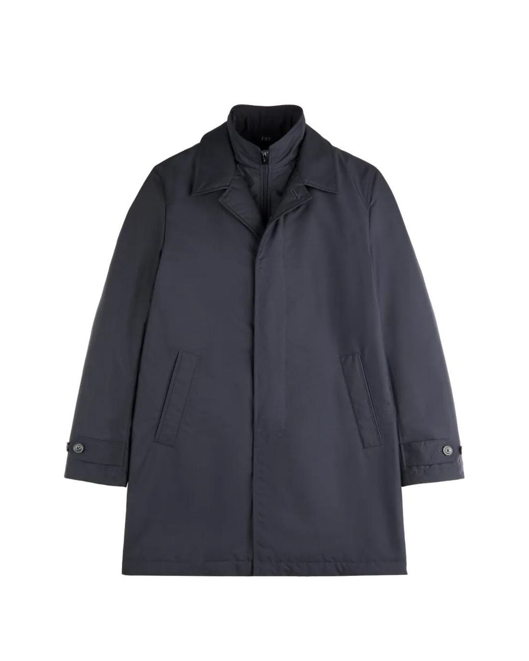 Fay Blue Manteau Morning À Design Superposé for men