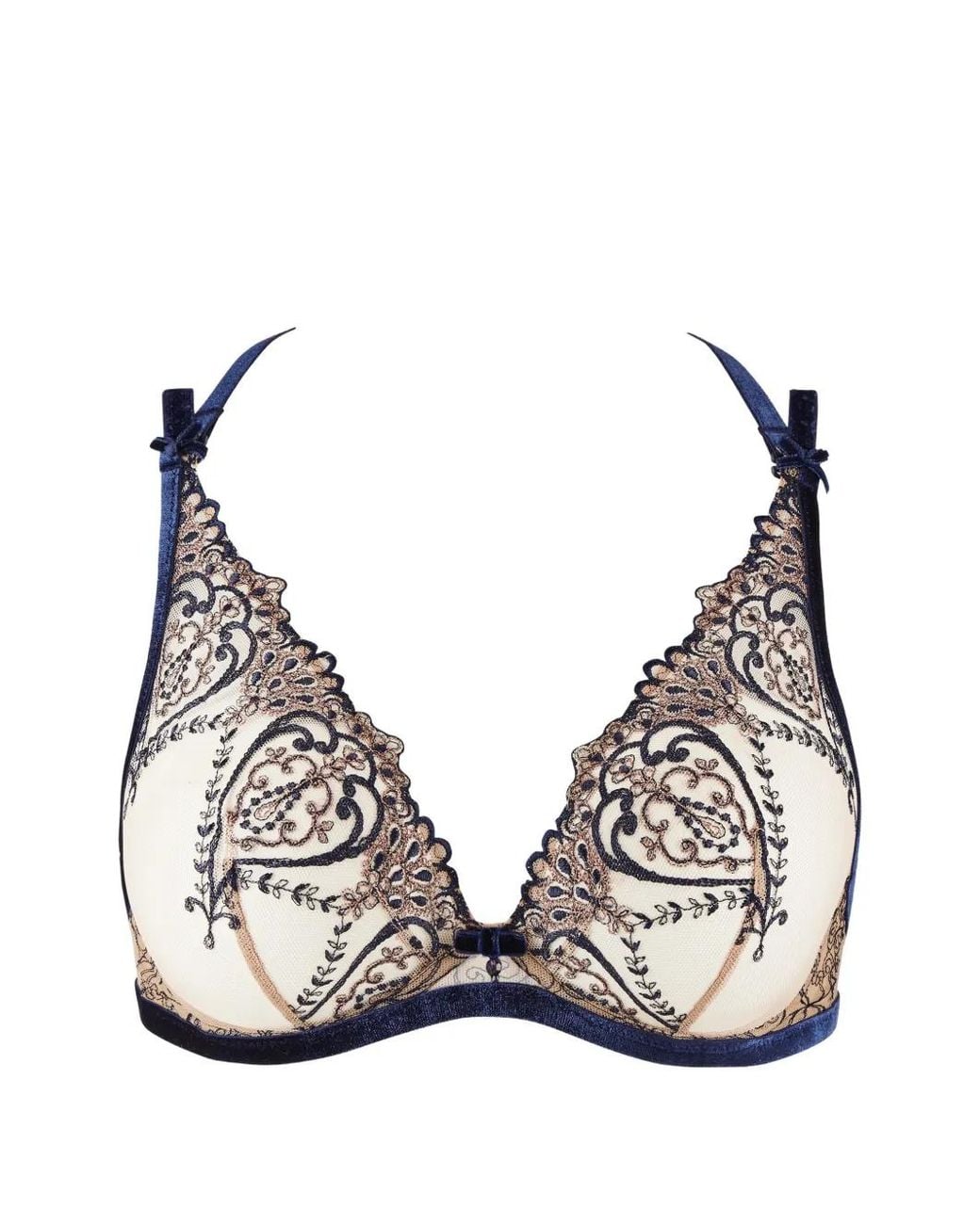 Aubade Natural Cœurs Enlacés Embroidered Triangle Bra