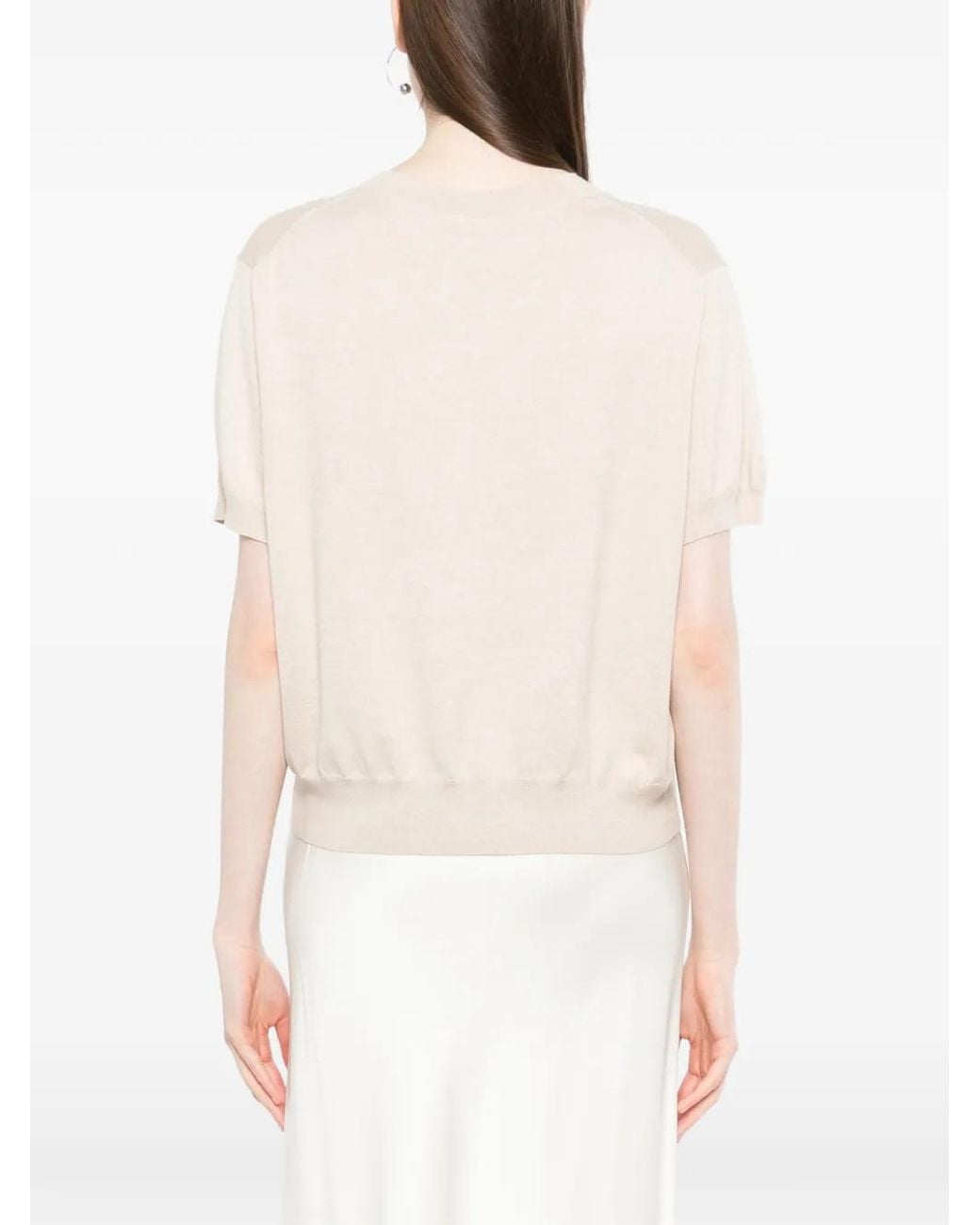 T-Shirt À Col V N.Peal Cashmere en coloris Natural