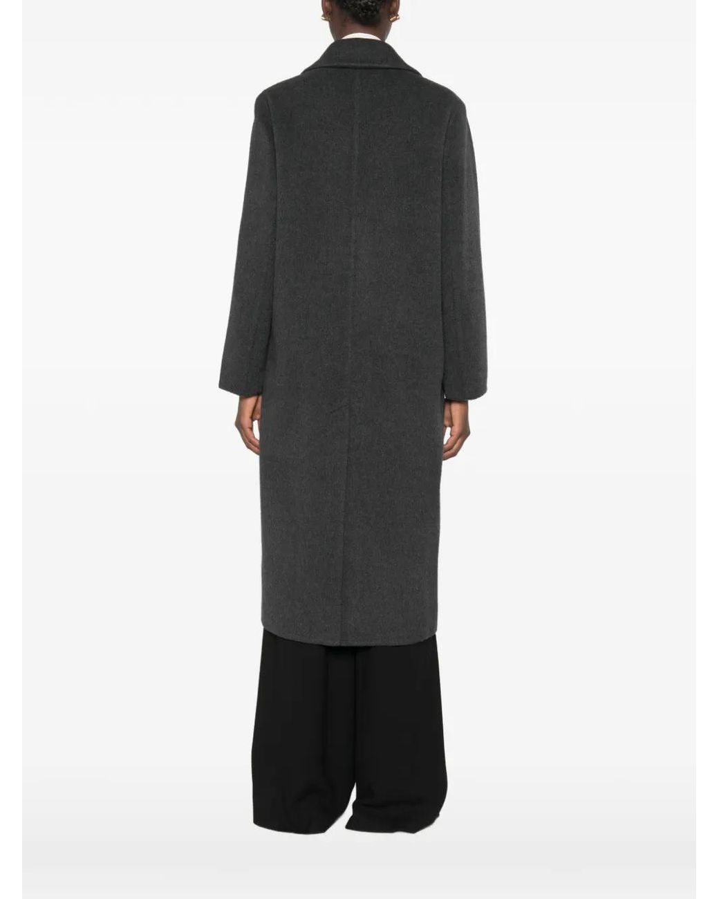 Vince Black Manteau Droit À Simple Boutonnage