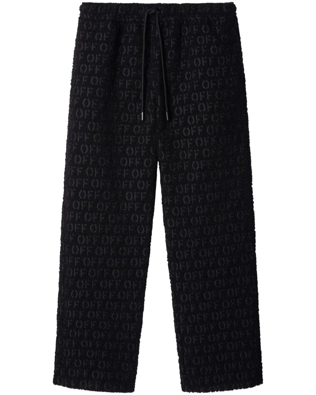 Off-White c/o Virgil Abloh Blue Logo-Jacquard Bouclé Trousers for men