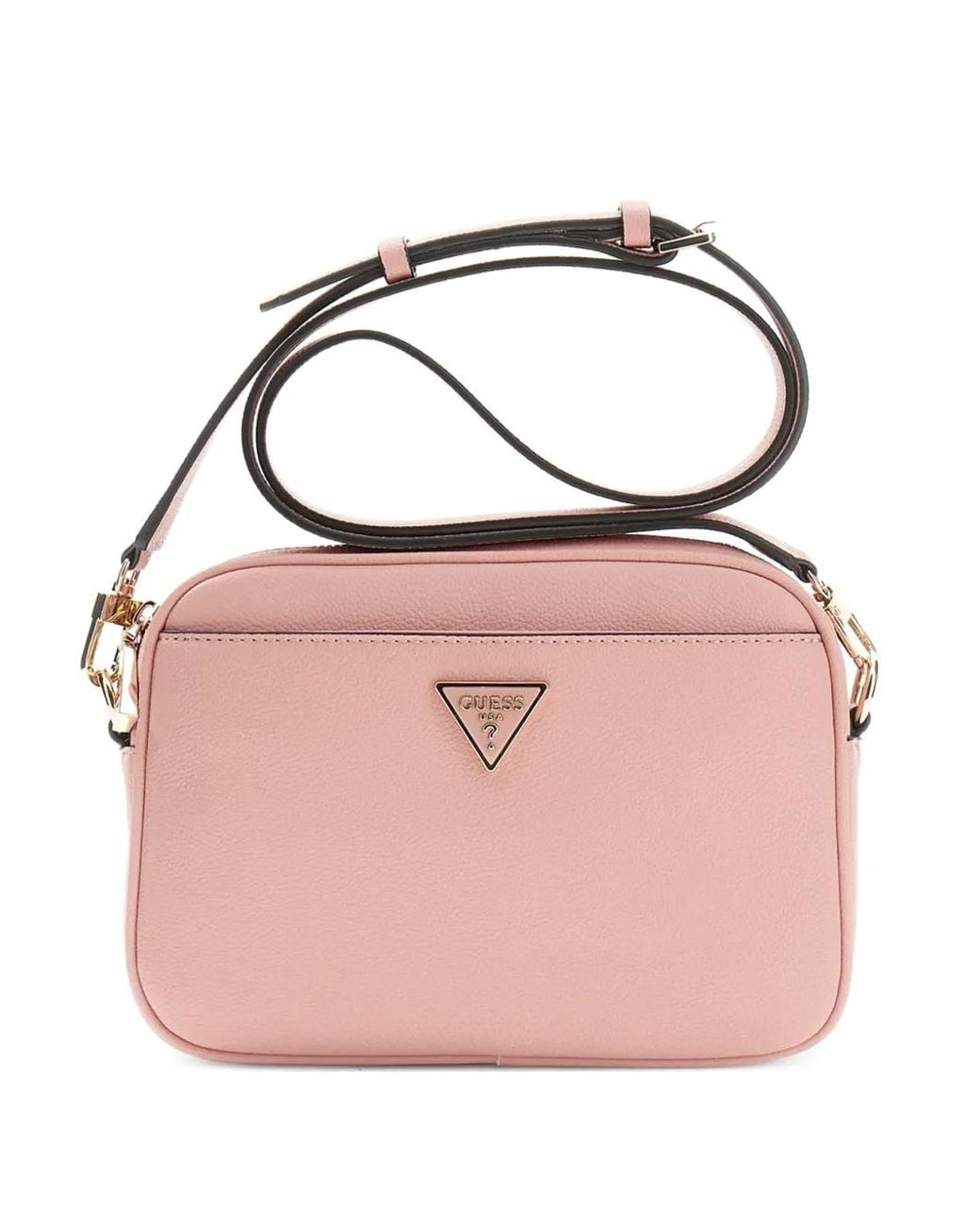 Guess Pink Meridian Triangle-Logo Cross Body Bag