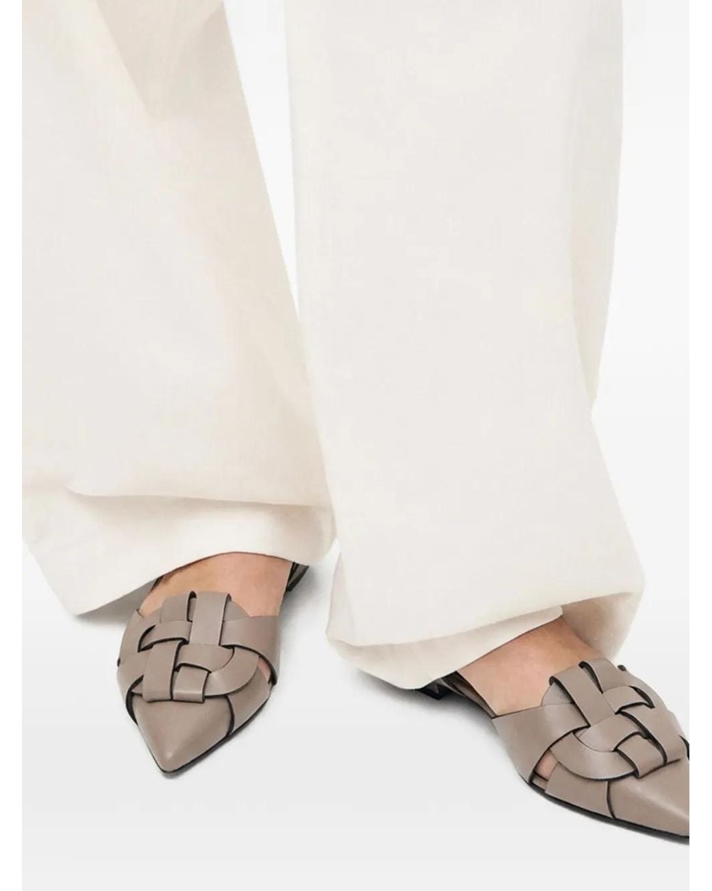 Scarosso Brown Amanda Woven Pointed-Toe Pumps