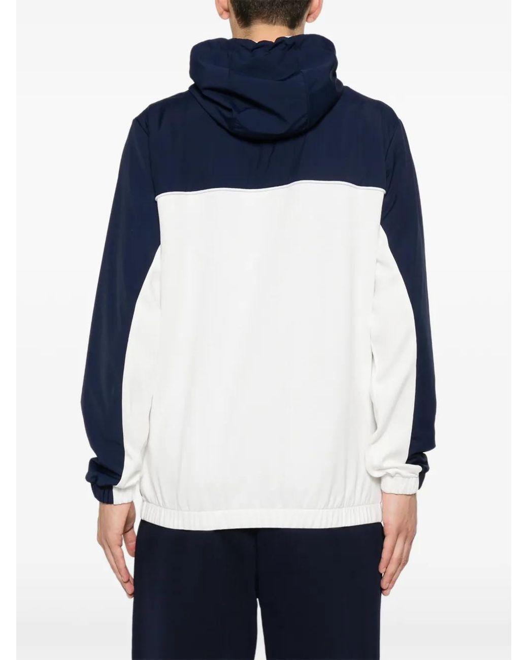 Eleventy Blue Hoodie Colour Block À Fermeture Zippée for men