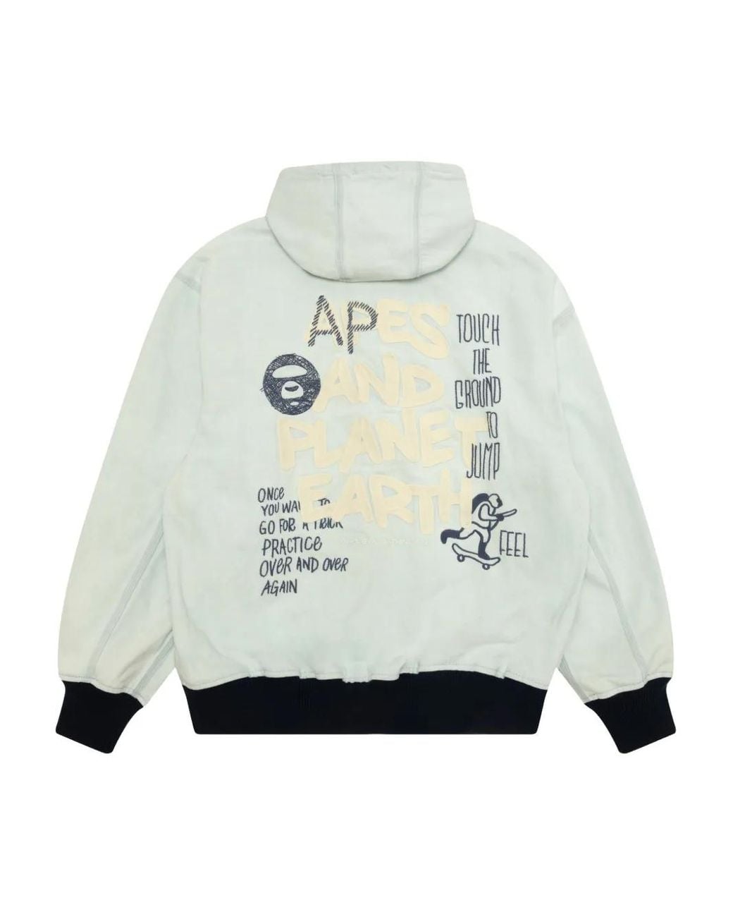 Aape By A Bathing Ape Gray Hooded Zip Jacket for men