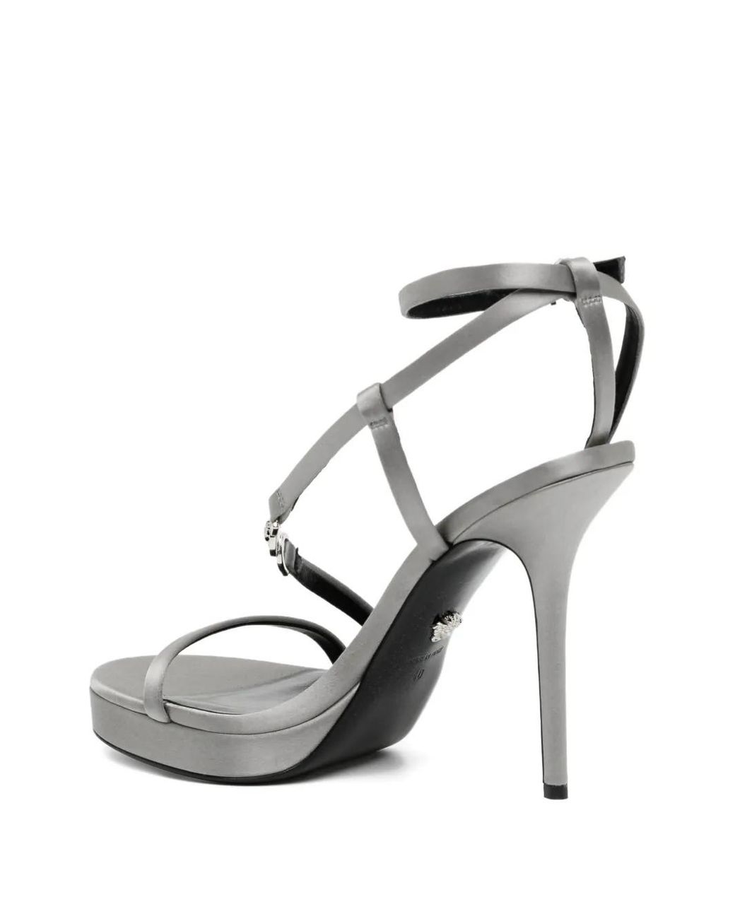 Versace White Sandales À Détails De Chaînes