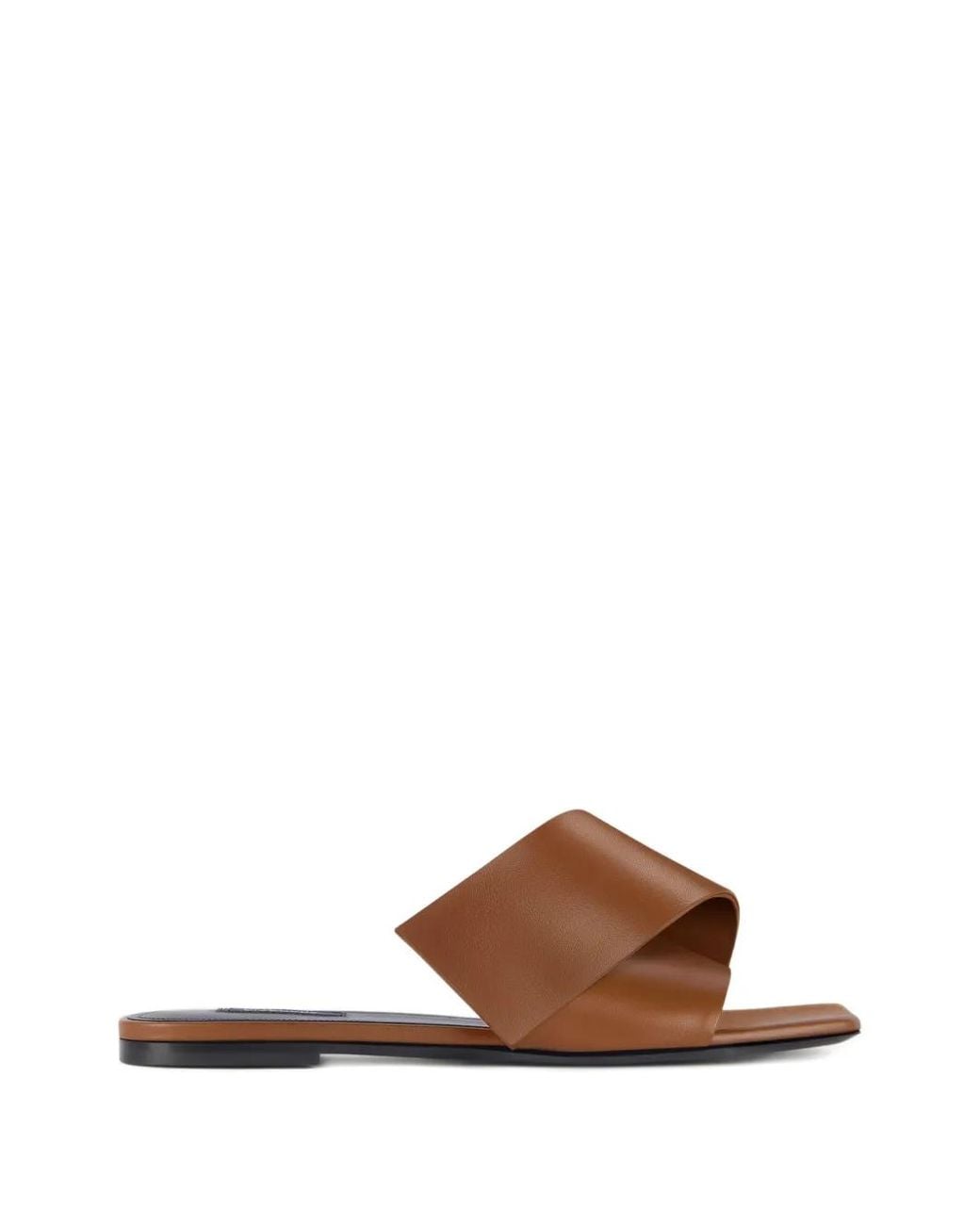 Givenchy Brown Sliced Square Flat Sandals