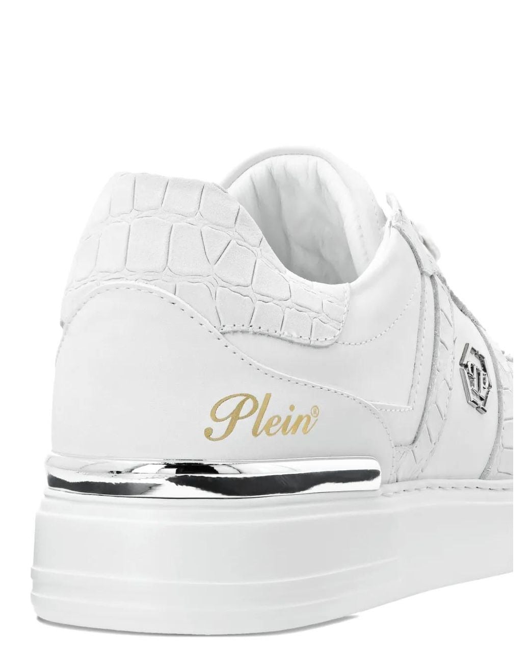 Philipp Plein White Nubuck Low Top Sneakers Cocco