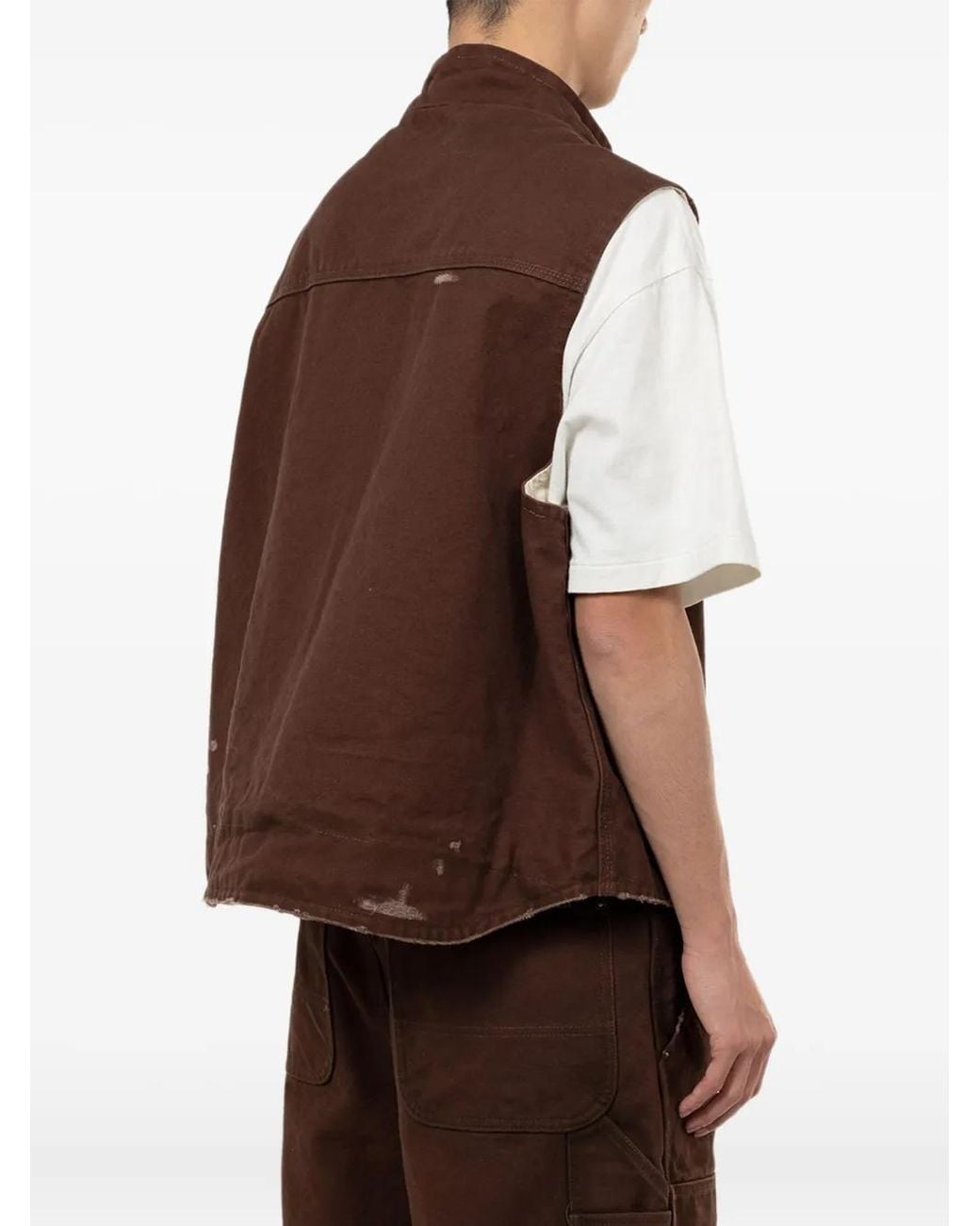 Chaleco Boro Con Efecto Envejecido KAMIYA de hombre de color Brown