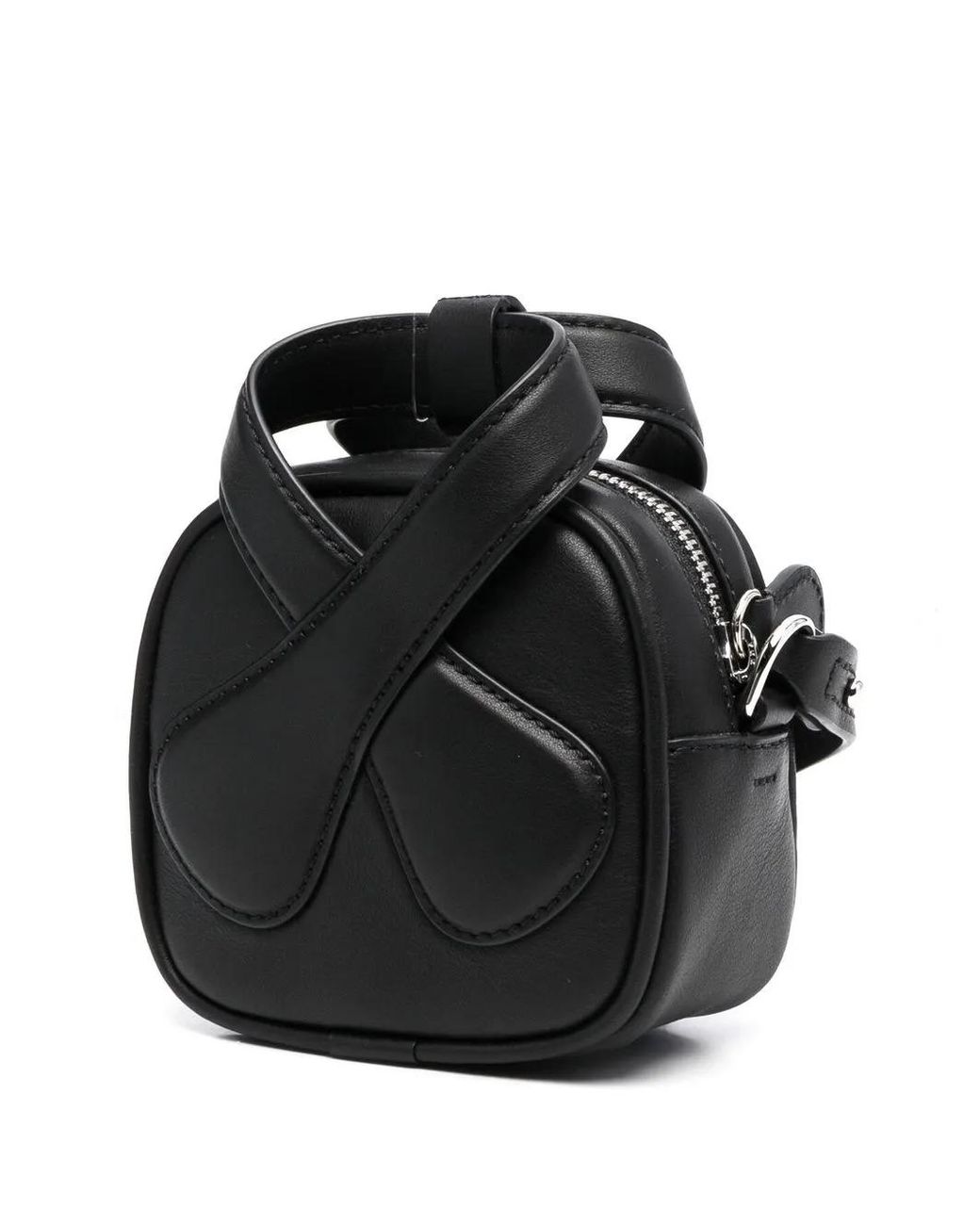 Courreges Black Loop Leather Crossbody Bag